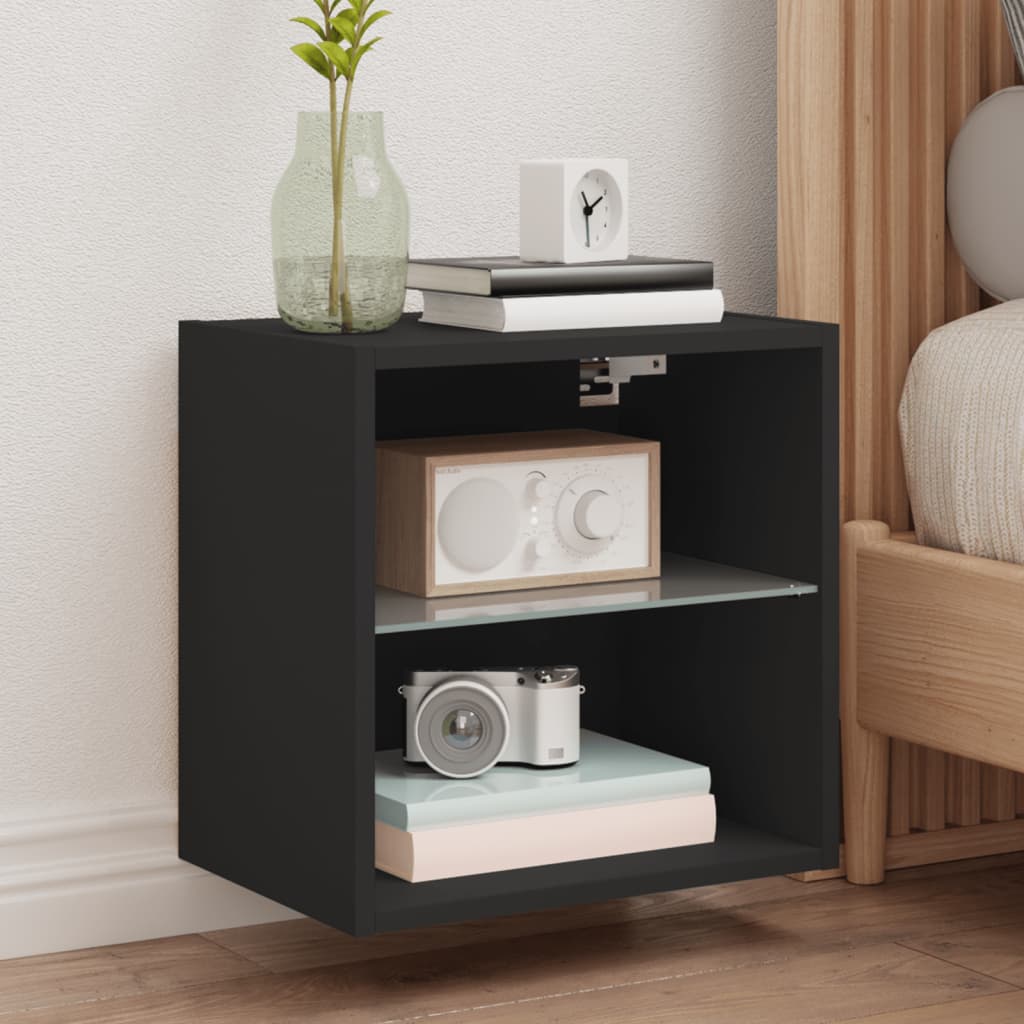 Mesa de cabeceira de parede com luzes LED branca