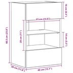 Armarios de pared con luces LED para TV 2 uds blanco 40x30x60,5 cm