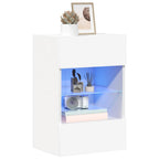 Armarios de pared con luces LED para TV 2 uds blanco 40x30x60,5 cm