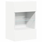 Armarios de pared con luces LED para TV 2 uds blanco 40x30x60,5 cm