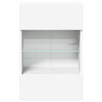 Armarios de pared con luces LED para TV 2 uds blanco 40x30x60,5 cm