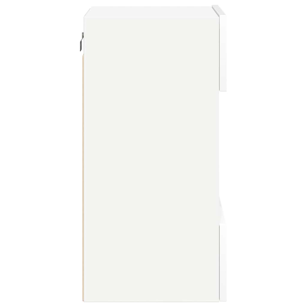 Armarios de pared con luces LED para TV 2 uds blanco 40x30x60,5 cm