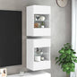 Armarios de pared con luces LED para TV 2 uds blanco 40x30x60,5 cm