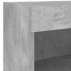 Mesitas de noche de pared con luces LED 2 uds gris hormigón