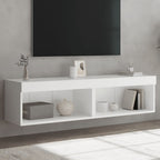 Muebles de TV con luces LED 2 uds roble ahumado 100x30x30 cm