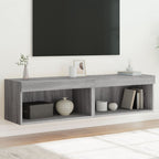 Muebles de TV con luces LED 2 uds gris hormigón 80x30x30 cm