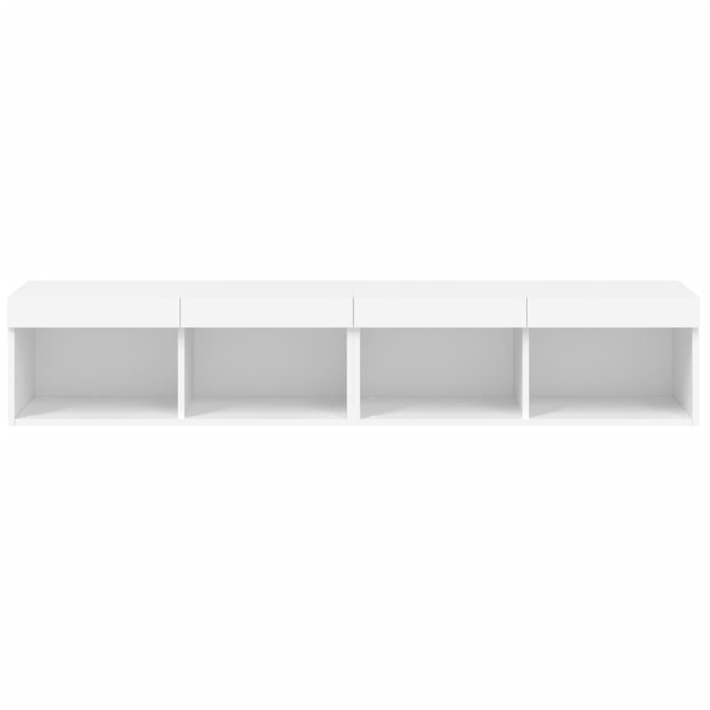 Muebles de TV con luces LED 2 uds blanco 80x30x30 cm