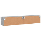 Muebles de TV con luces LED 2 uds gris hormigón 80x30x30 cm