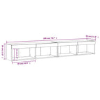 Muebles de TV con luces LED 2 uds blanco 100x30x30 cm