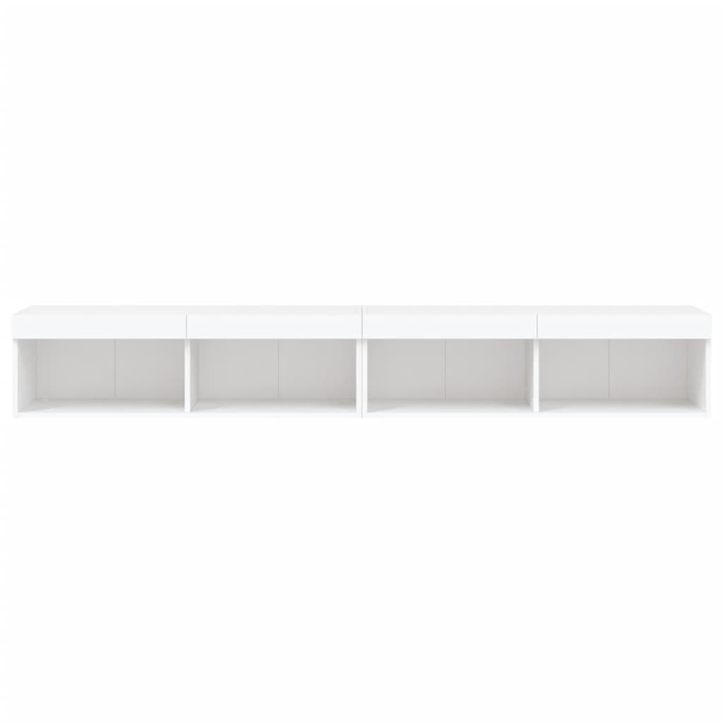 Muebles de TV con luces LED 2 uds blanco 100x30x30 cm