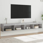 Muebles de TV con luces LED 2 uds blanco 80x30x30 cm