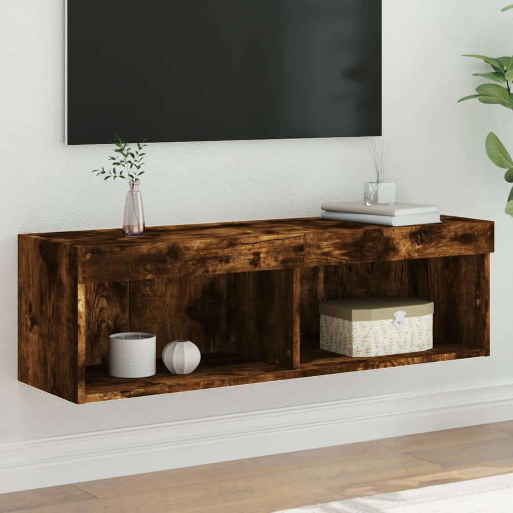 Mueble para TV con luces LED blanco 100x30x30 cm