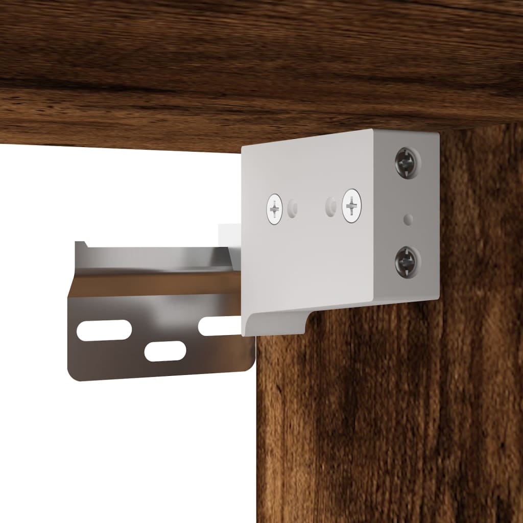 Muebles de TV con luces LED 2 uds roble ahumado 100x30x30 cm