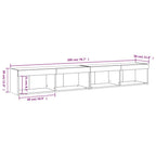 Muebles de TV con luces LED 2 uds roble ahumado 100x30x30 cm