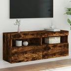 Mueble de pared para TV madera de ingeniería blanco 80x30x30 cm