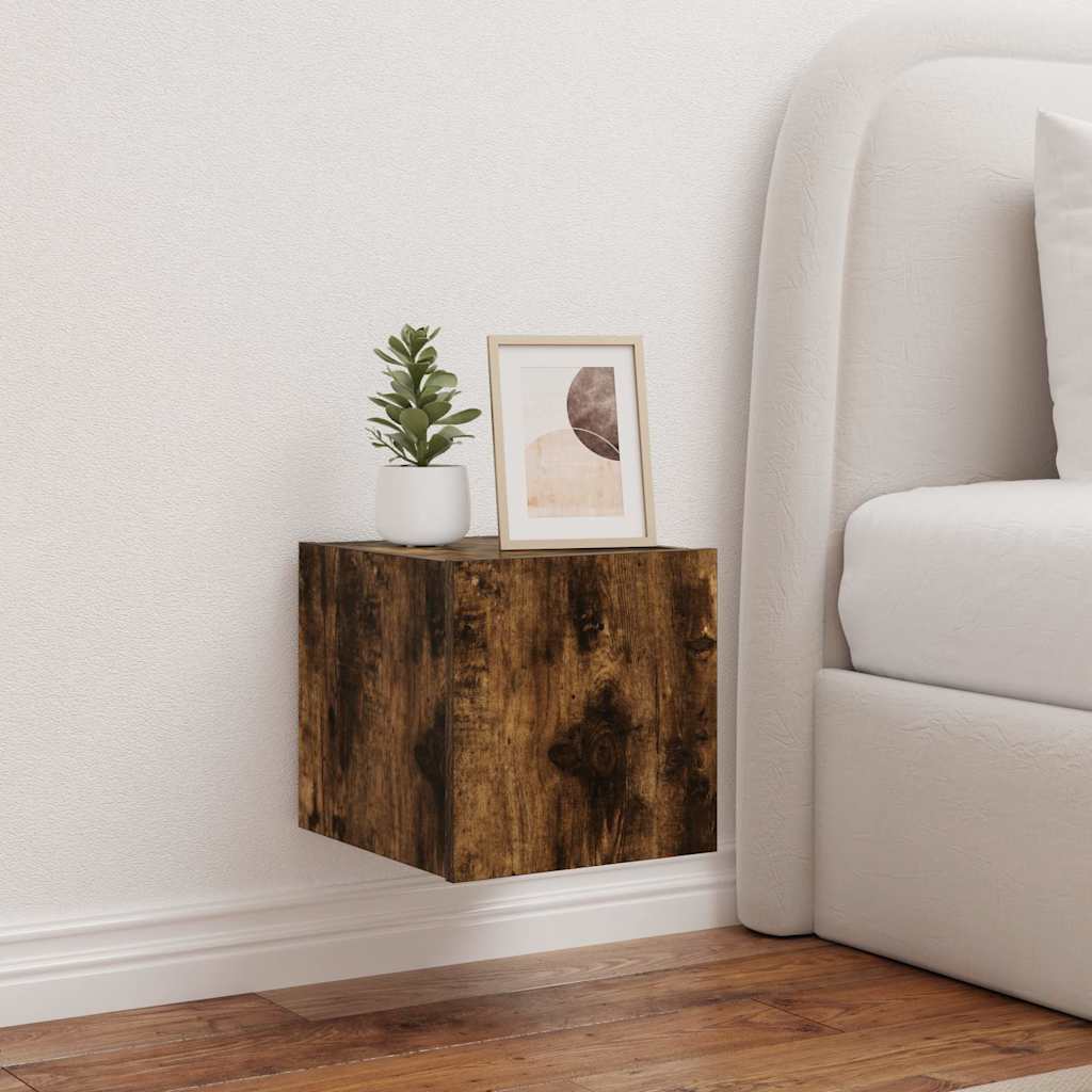 Mueble de pared para TV madera de ingeniería blanco 80x30x30 cm