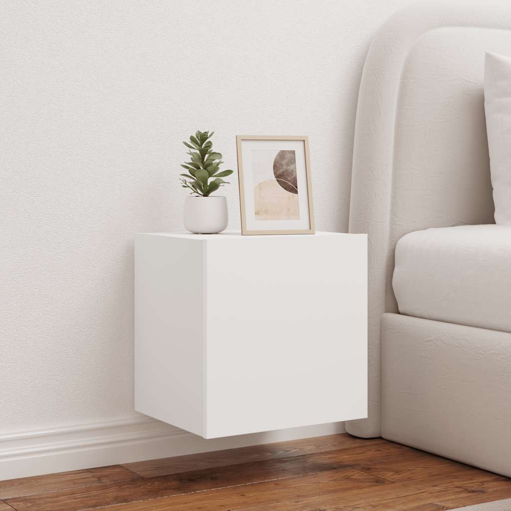 Mueble de pared TV con luces LED gris hormigón 140x31x38 cm
