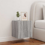Mueble de pared TV con luces LED gris hormigón 140x31x38 cm