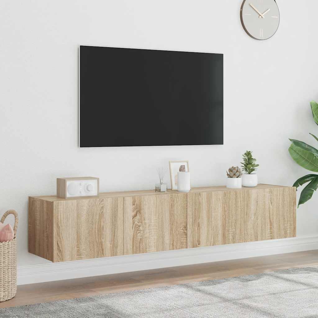 Muebles de TV 2 uds 100x31x25,5 cm Madera ingeniería envejecida