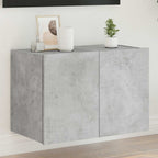 Mueble de pared TV con luces LED gris hormigón 140x31x38 cm
