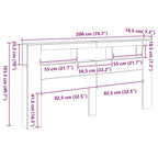 Cabecero con LED madera de ingeniería blanco 200x18,5x103,5 cm