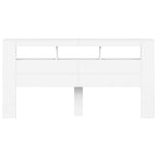 Cabecero con LED madera de ingeniería blanco 200x18,5x103,5 cm