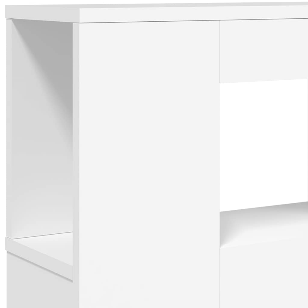 Cabecero con LED madera de ingeniería blanco 200x18,5x103,5 cm
