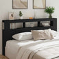 Headboard with LED engineered wood white 200x18.5x103.5 cm