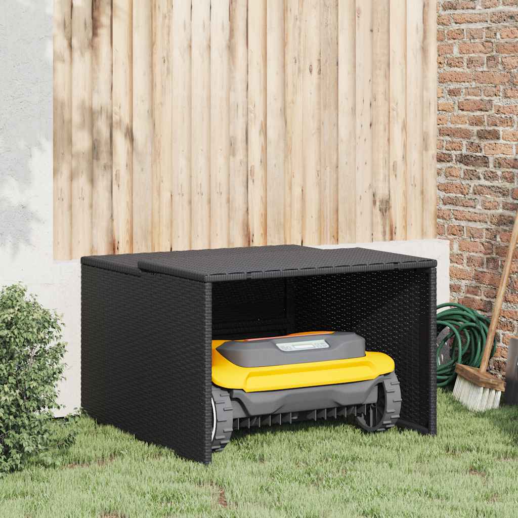 Garagem para robot corta-relva em vime sintético bege 86x90x52/57cm