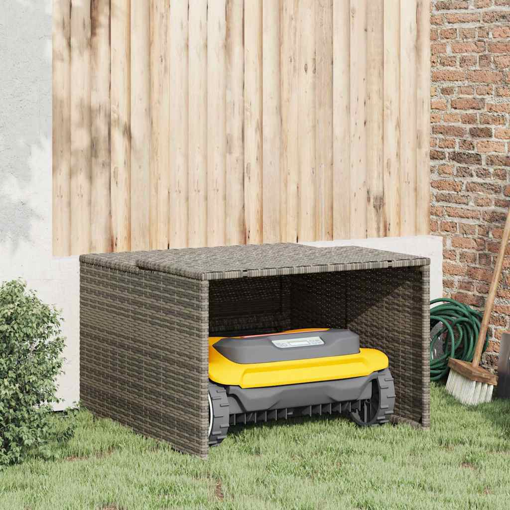 Garagem para robot corta-relva em vime sintético bege 86x90x52/57cm