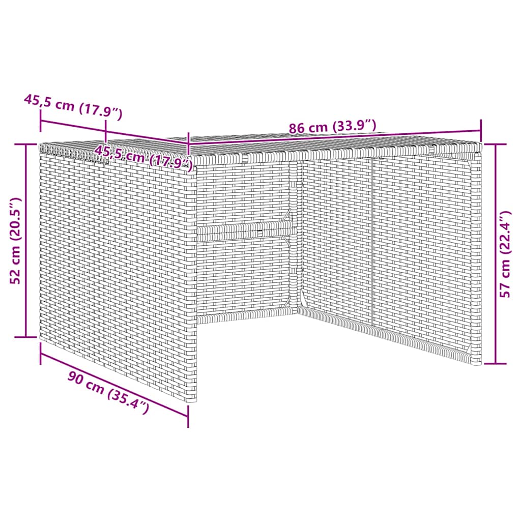 Caseta de robot cortacésped ratán sintético beige 86x90x52/57cm