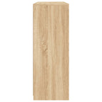 Aparador con luz LED 3 piezas madera de ingeniería roble sonoma