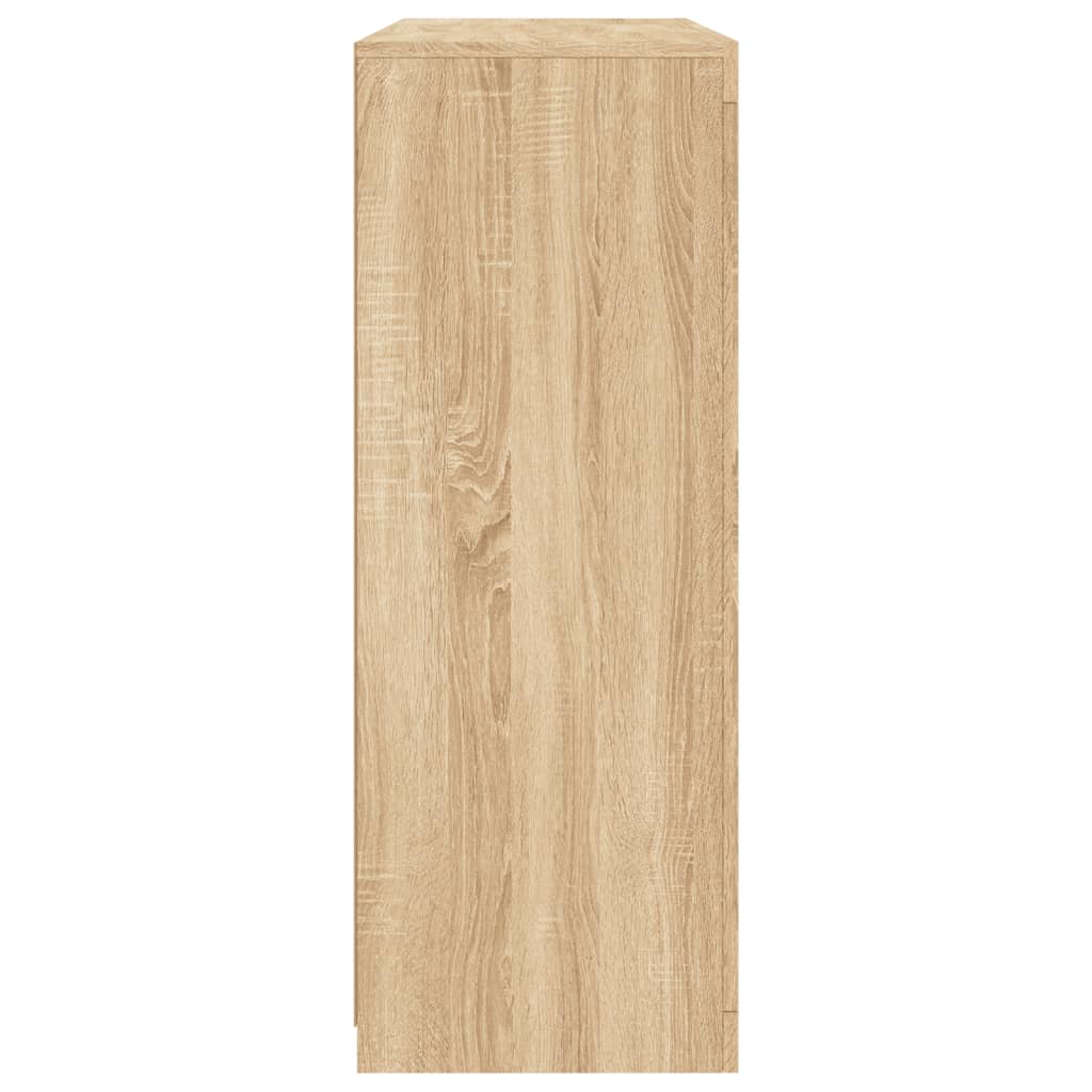 Aparador con luz LED 3 piezas madera de ingeniería roble sonoma