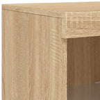 Aparador con luz LED 3 piezas madera de ingeniería roble sonoma