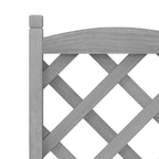 Jardinera con enrejado y ruedas madera maciza de abeto gris