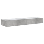 Mueble de TV con luces LED 2 uds gris hormigón 60x35x15,5 cm