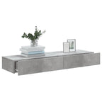 Mueble de TV con luces LED 2 uds gris hormigón 60x35x15,5 cm