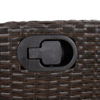 Sillón reclinable de jardín con cojines ratán sintético marrón
