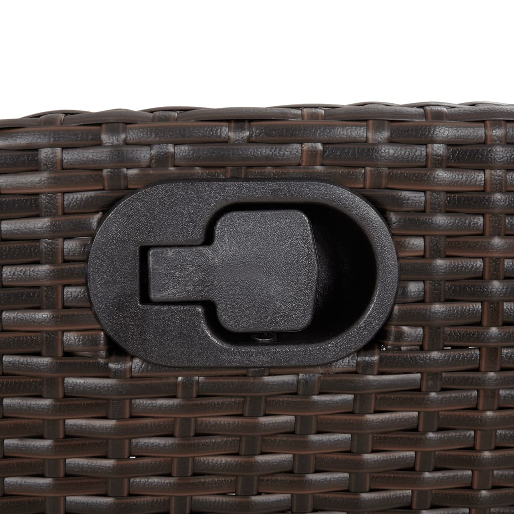 Sillón reclinable de jardín con cojines ratán sintético marrón