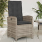Garden reclining armchair with cushions synthetic rattan gray