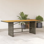 Mesa de jardín superficie de madera ratán PE beige 110x68x70 cm