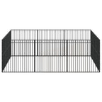 Corralito para perros con 12 paneles acero galvanizado negro