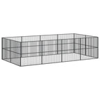Corralito para perros con 12 paneles acero galvanizado negro