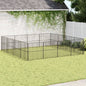 Corralito para perros con 12 paneles acero galvanizado negro