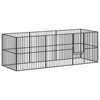 Corralito para perros con 8 paneles acero galvanizado negro