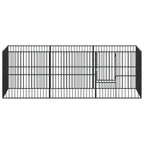 Corralito para perros con 8 paneles acero galvanizado negro