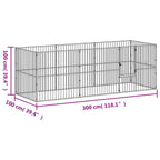 Corralito para perros con 8 paneles acero galvanizado negro