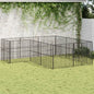 Corralito para perros con 12 paneles acero galvanizado negro