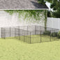 Corralito para perros con 12 paneles acero galvanizado negro