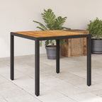 Mesa de jardín superficie madera acacia ratán gris 190x80x75cm